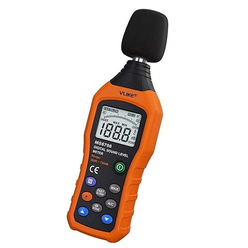 VLIKE LCD Digital Audio Decibel Meter Sound Level Meter Noise Level Meter Sound Monitor dB Meter Noise Measurement Measuring 30 dB to 130 dB A/C Mode (Batteries Not Include)