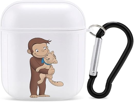 Amazon おさるのジョージ Airpods ケース Airpods 第1 2世代に適用 ワイヤレスイヤホンケース Danesi ワイヤレス充電対応 ミニボックス 収納ケース 保護カバー 防水 耐衝撃 カラビナ付き 人気 アニメ キャラクター イヤホン ヘッドホンケース オンライン通販