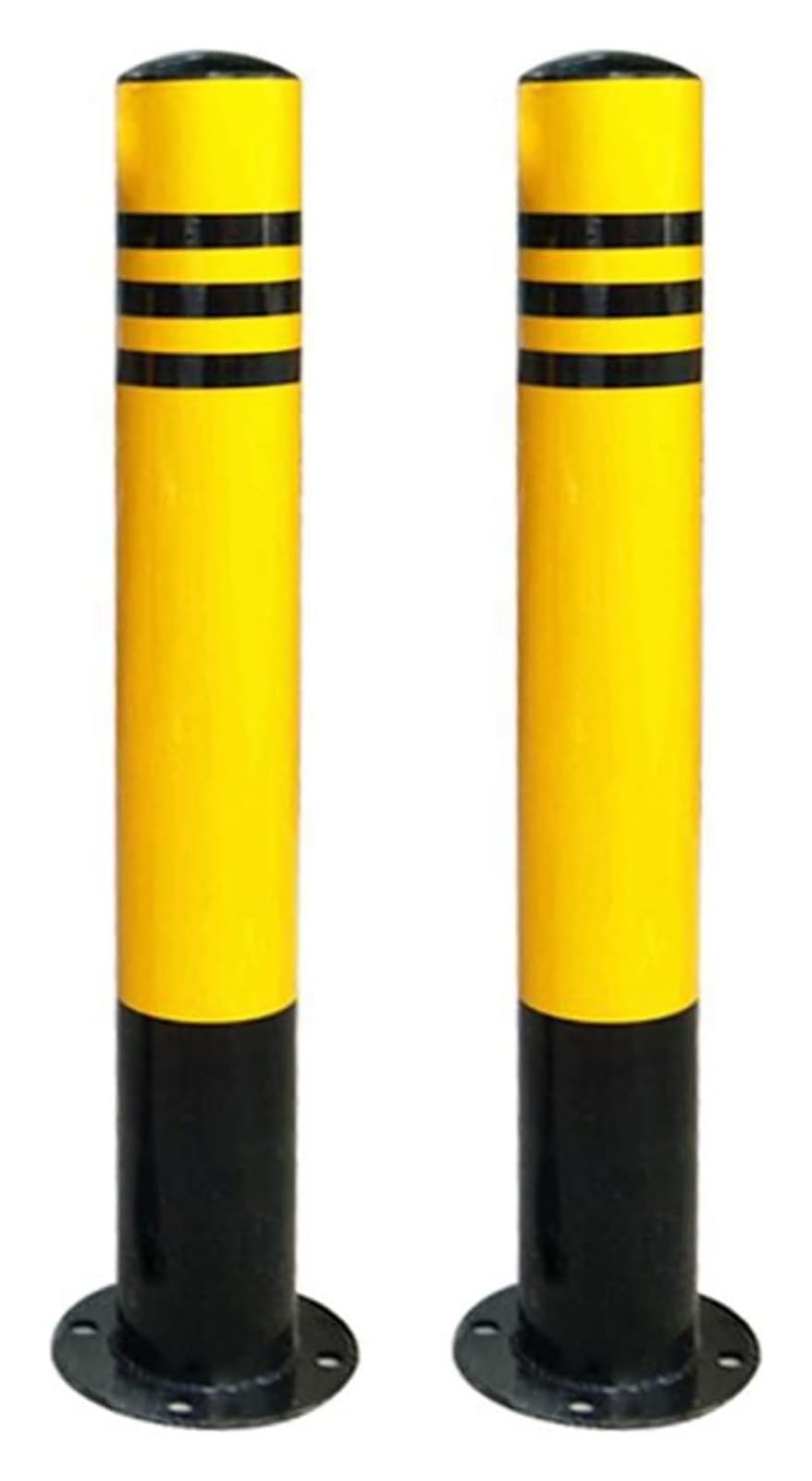 SGKOMN Traffic Safety Delineator Posts, Reflective Steel Bollards for Driveway and Parking Blockage, Durable Road Safety Barriers for Enhanced Visibility and Protection, 2 Pack-120cm/47.2in
