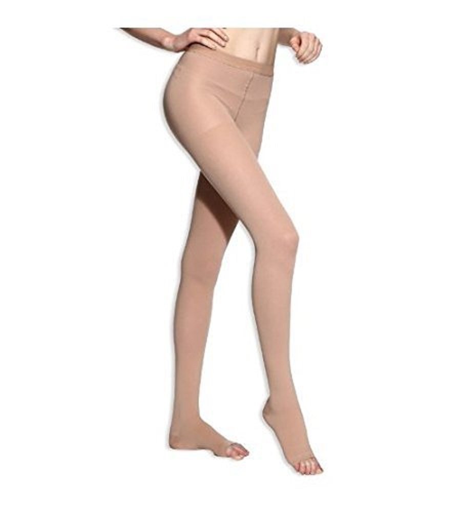 BriteLeafs Medical Compression Stockings, Sheer Pantyhose 20-30 mmHg Support, Women & Men, Open Toe