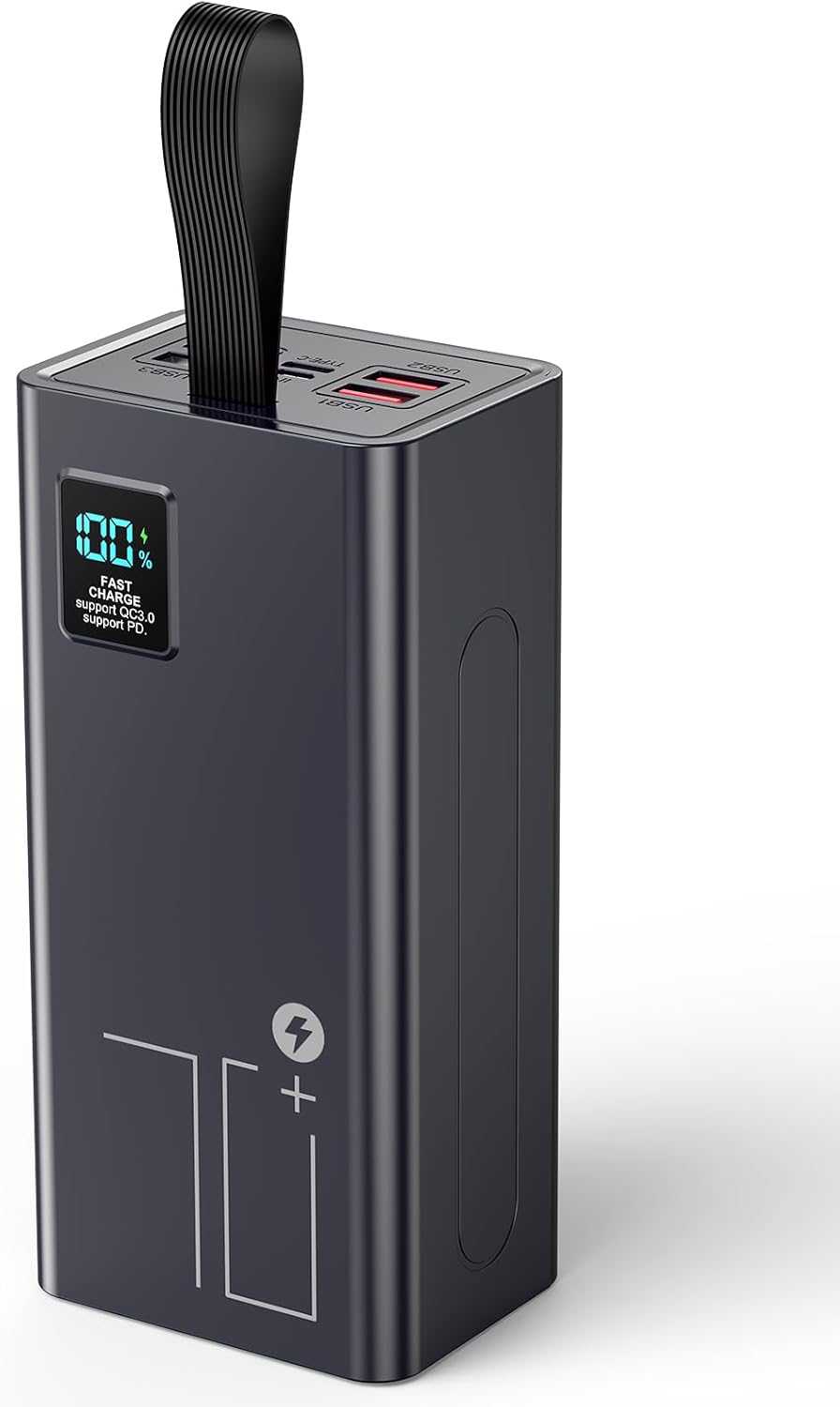 Large Power Bank 70000mAh – QC 3.0 & PD 30W Fast Charging, 5-Output Battery Pack for Travel