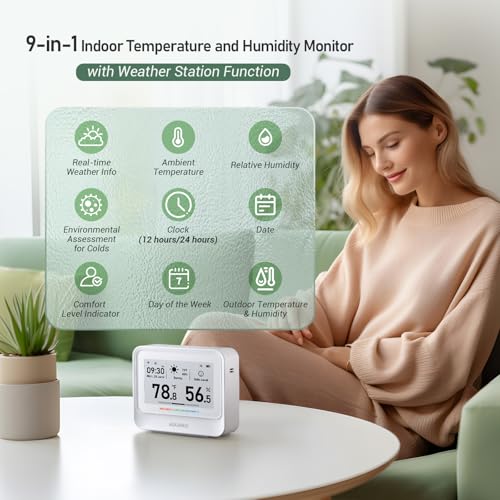 Inkbird WiFi Thermometer and Hygrometer: 9-in-1 Temperature and Humidity Sensor with Remote Monitoring and 2 Years Data Storage
