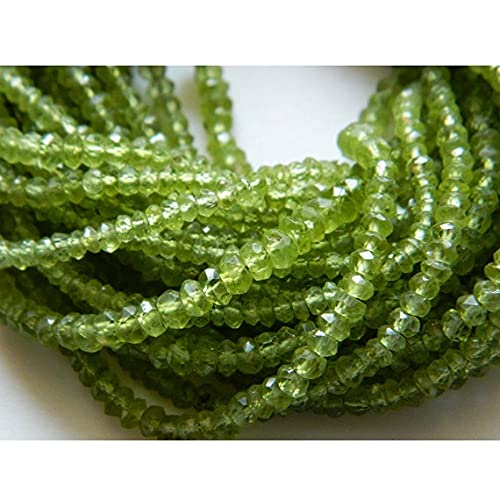 Peridot rondelles facettées 3mm pierres naturelles de qualité supérieure LKBEADS