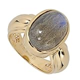 KLS Katja Lührs Damen Solitär Ring echt Gold 375 Labradorit RW50