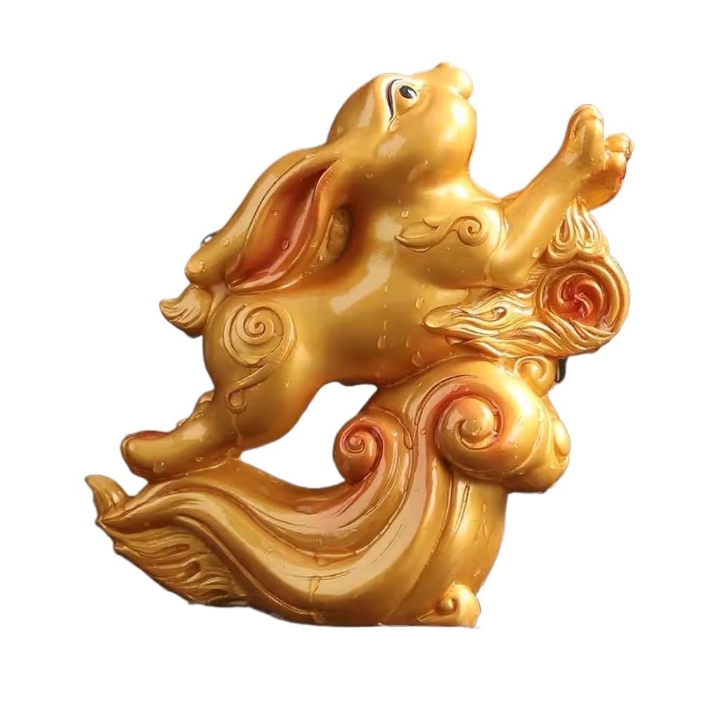 ENGENDER Kung Fu Tea Pet Tea Pet Desktop Ornaments Lucky Rabbit Handmade Statue Furniture Set Accessories Color-changing Play(A)