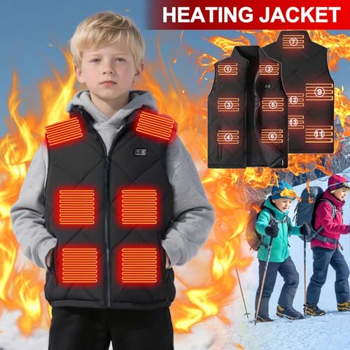 Kids Heated Vest - Boys and Girls Lightweight Heating Vest with 13 Heating Zones Usb Charging Warmer Heated Clothing2