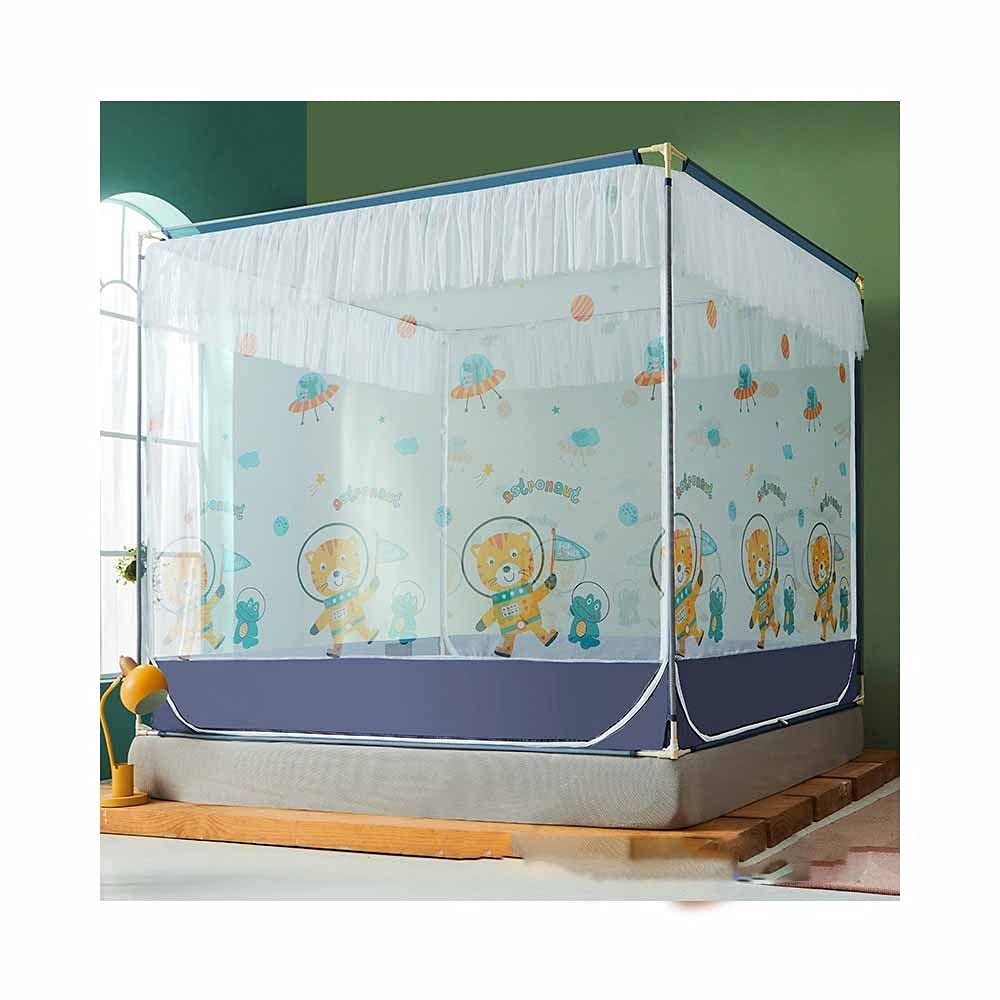 Moustiquaire de lit king size à 3 ouvertures latérales 180x200cm pour chambre adulte