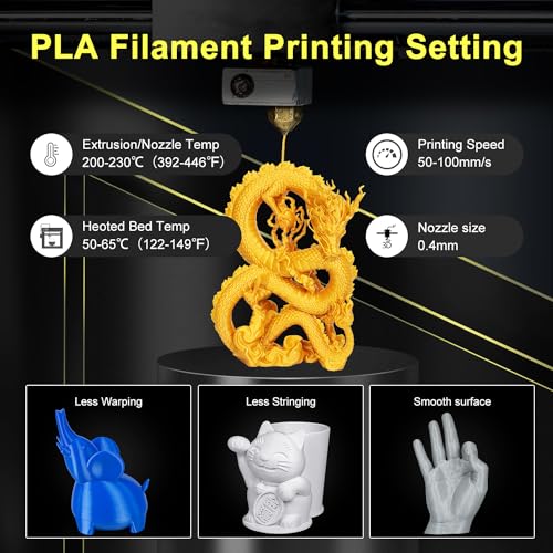 Image of Kretrum PLA Filament 1.75 mm 3D Printer Filaments Cardboard Spool Refills 1 kg Widely Compatible for Most FDM 3D Printers Fits ELEGOO Anycubic FlashForge Creality Bambu Prusa ect. Gold