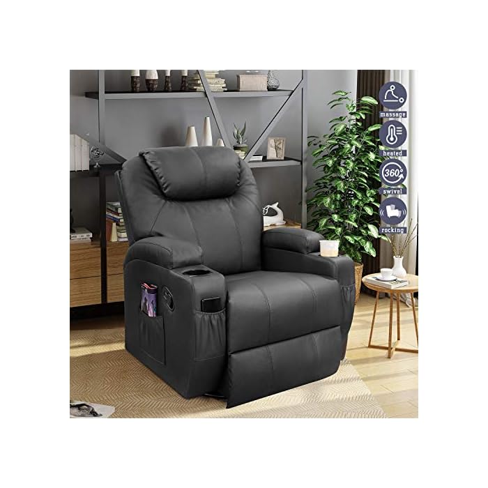 Buy Furniwell Recliner Chair PU Leather Chair with Massage Function