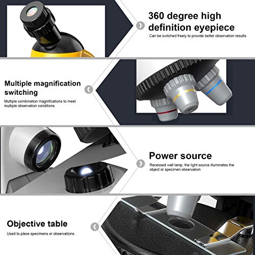 Microscope enfants 40X-1200X idée cadeau éducatif de Noël