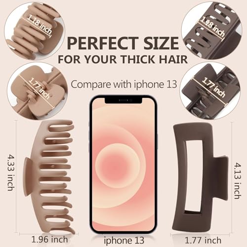 Image of ANNA CREATIONS Korean Fashion Matte Hair Claw Clips Strong Hold Clutcher for Thick & Thin Hair Accessories Clutches for Women & Girls Pack of 8