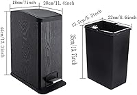 Vista 2 de DHAEY Kitchen Trash Cans Garbage Cans, Wooden Trash Can with Lid Soft Close and Removable Inner Wastebasket, Rectangular Narrow Waste Baskets Home &
