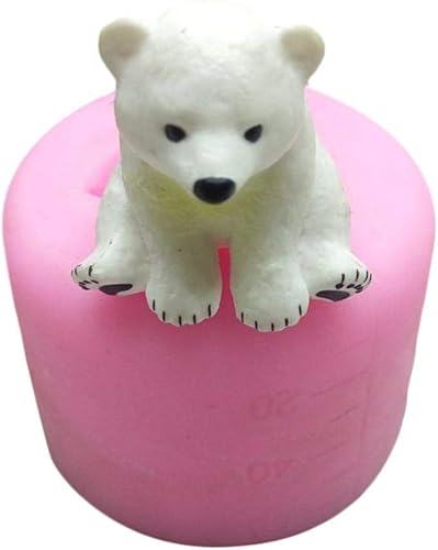 Molde de silicona de oso polar 3D tamaño mini molde de vela de silicona para decoración de tartas DIY hecho a mano Fondant arcilla chocolate molde