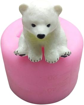 Mini Size 3D Polar Bear Silicone Mold Bear Silicone Candle Mold Cake Decoration DIY Handmade Fondant Clay Chocolate Mold Soap Mold