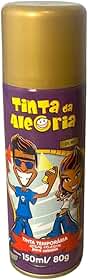 Tinta de Cabelo Temporária Spray Colorido – Sai com Água, Ideal para Carnaval, Festas e Fantasias – Uso Infantil e Adulto, Fácil Aplicação e Remoção (Ouro)