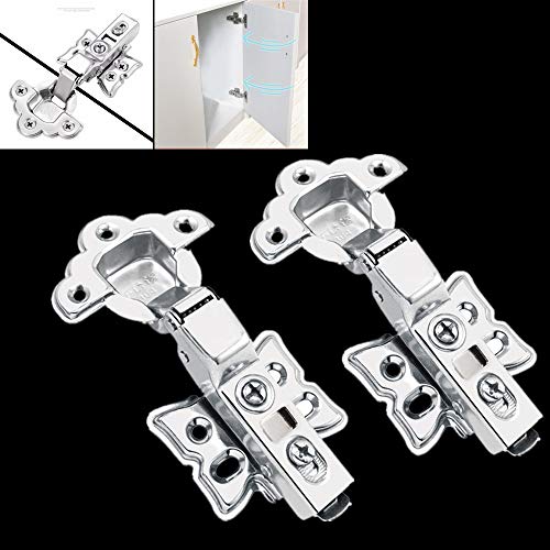 Bisagras de puerta de armario de cocina de cierre suave con tornillos, bisagra de 3.5 pulgadas, bisagra de acero inoxidable, 2 unidades Cover