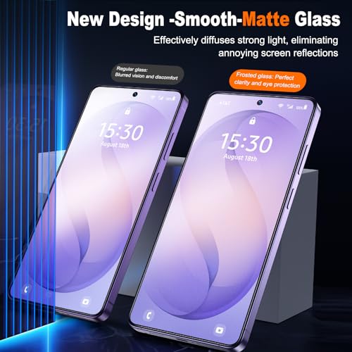 Image of UniqueMe for S26 Ultra Matte Screen Protector - 2 PACK Tempered Glass for Samsung Galaxy S26 Ultra,[Anti-Glare & Anti-Fingerprint] Fingerprint Unlocking,Easy Installation,Bubble-Free,9H Hardness