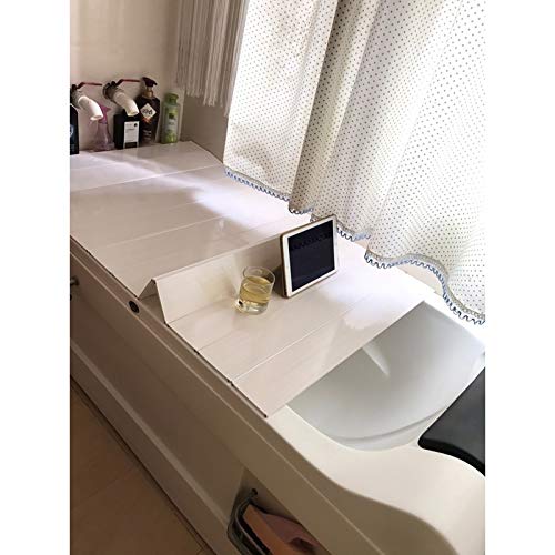 Tapa de bañera plegable de PVC blanco de 109x75 cm 4