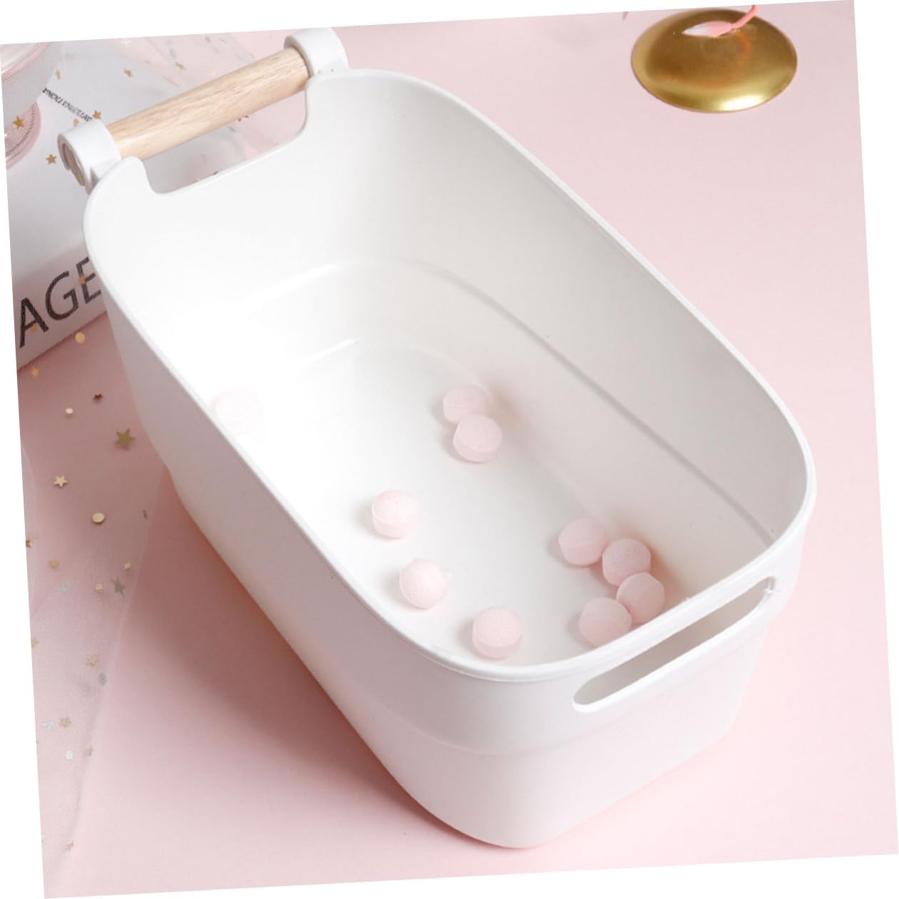 BETOOKY Ciotola per Ammollo in Stile Giapponese Resistente e Delicata sulla Pelle Bianco in Pp Unghie per Manicure Professionale e Saloni di Nail Art
