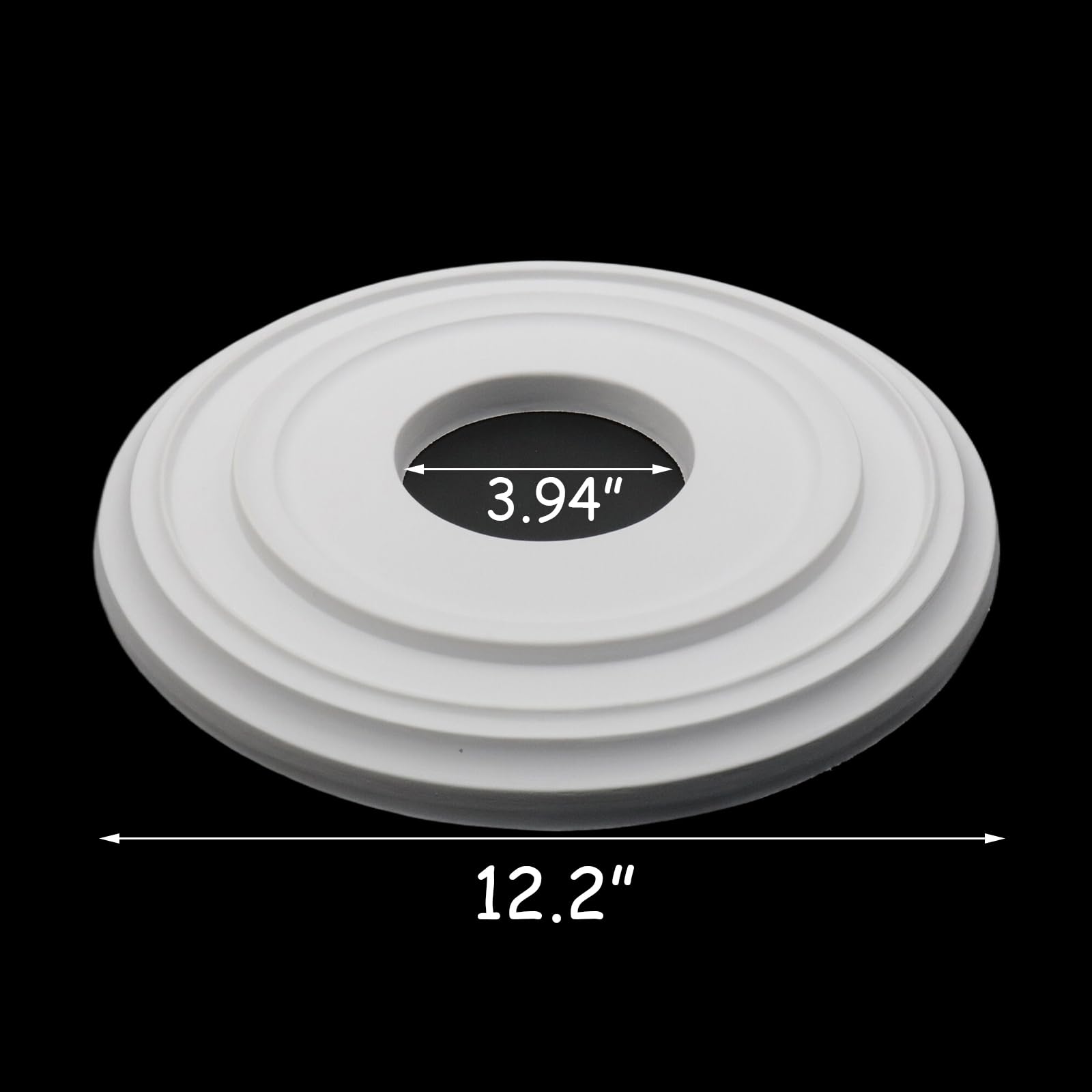 HEVSTIL White Ceiling Medallion PU for Light Fixtures 12"OD x 3.94"ID — Amazon image 3