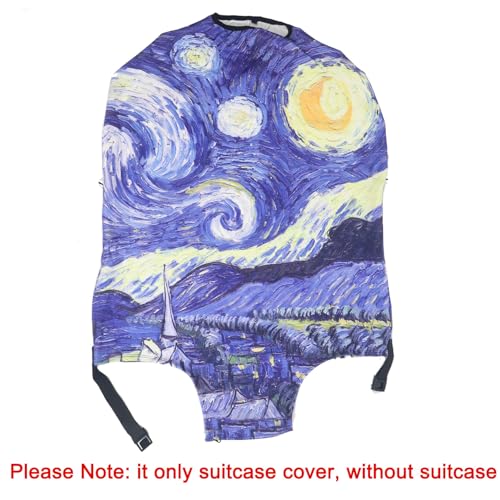 Image of MosaiRudo Thicker Luggage Cover Elastic Suitcase Cover Protector Fits 18-32 Inch Suitcase Travel Accessories, Starry Sky, L, Zipper Closurezipper Closurezipper Closurezipper Closurezipper Closure