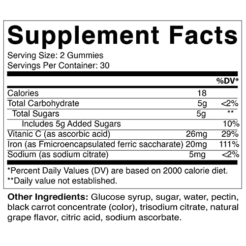 Magnesium Gummies & Iron Gummies - 60 Vegan Gummies Each #TOP4