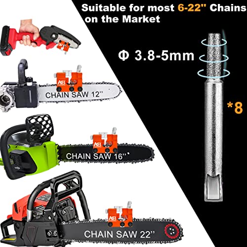 Chainsaw Sharpener, Latest Version Chain Saw Sharpening Jig Kit with Adjustable Handle & 5 Chainsaw Sharpening Burrs, Manual Chain Saw Sharpener Tool for 6\"-22\" Chain Saws, Keep Chain Saw in Top Shape - Thumbnail 3