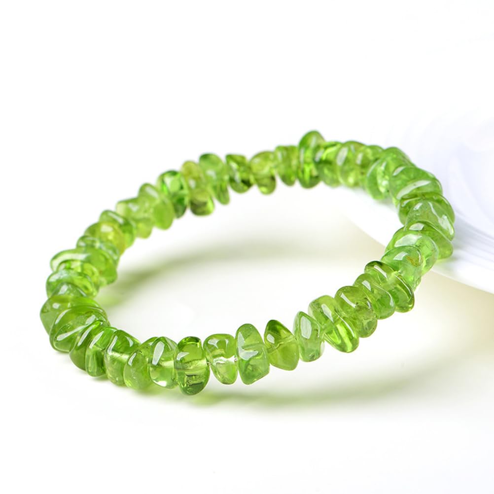 Braccialetti Irregolari con schegge di Cristallo, in peridoto olivina Naturale, Bracciale Elastico per Yoga, Meditazione, Preghiera, guarigione, Protezione e Come Regalo