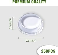 Vista 2 de Parachoques de puerta de gabinete de súper alta viscosidad -250 piezas de almohadillas adhesivas transparentes de 1/2 pulgada de diámetro