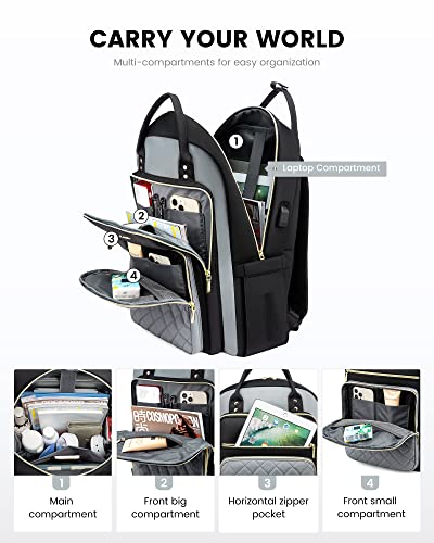 Image of LOVEVOOK Laptop Backpack, High-Strength Tear-Resistant and Waterproof Oxford Cloth, 1.9 lbs, 30L Capacity, 17-Inch Laptop Compatible, Ergonomic Shoulder Straps, 18 Pockets