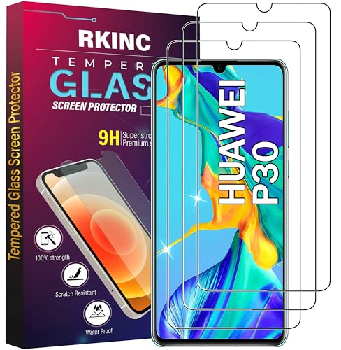 Pokolan 3 Pezzi Vetro Temperato Per Huawei P30 – Durezza 9H, HD Chiaro, Antigraffio, Installazione Facile, Copertura Totale