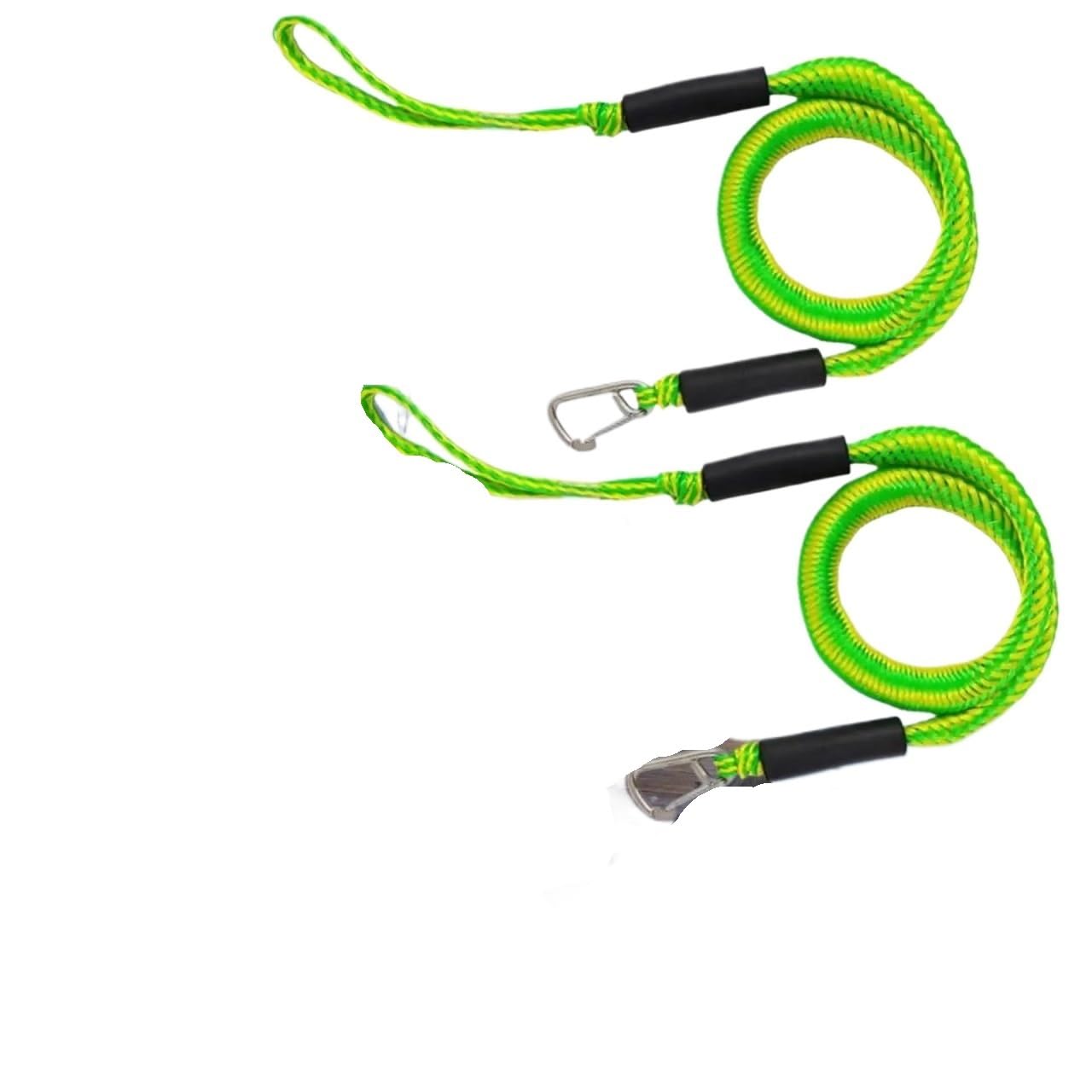 Boots-Anlegeleinen Bungee-Dockingleinen, Bootsseile for Anlegen, Festmacherleine for PWC, Kajak, Wasserfahrzeug, Jetski, Ponton, Kanu-Zubehör(Green 2pcs)
