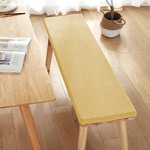 Coussin de jardin 80x30 cm jaune pour soulager l'assise inconfortable d'un banc en bois