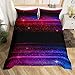Stars Ombre Duvet Cover Queen Red Black Blue Purple Gradient Bed Sets Modern Stripes Abstract Art Bedding Set With 2 Pillowcases Bedroom Decor Galaxy Quilt Cover For Kids Boys Girls Women Men