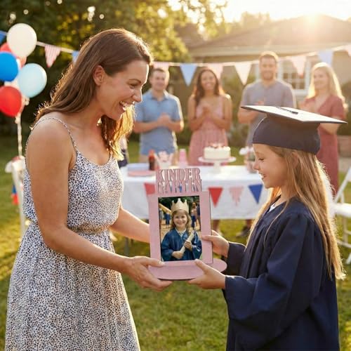 Image of AceOrbit 13 Pcs K-12 Picture Frame 4 x 6 Inch Kindergarten Through 12th Grade Picture Frame Grad School Photo Display for Graduation Party Supplies(Pink)