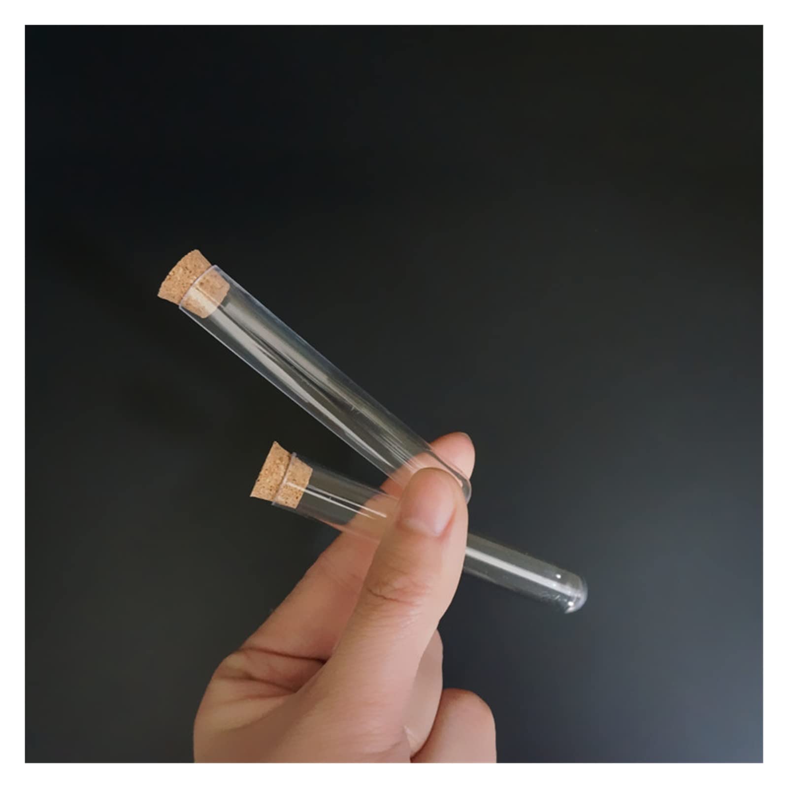 (100 Stück/Packung) 12 X 75 Mm Labor-Plastik-Reagenzglas Mit Korkholzkappe Laborexperiment