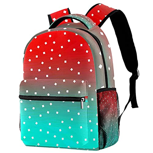 Sac à dos de voyage rouge et vert avec porte-bouteille pour enfants