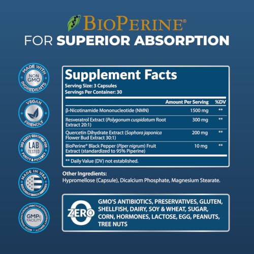 Rainbow Nutrients, LLC LT-SVX7-FZ1T Nmn Resveratrol Supplement