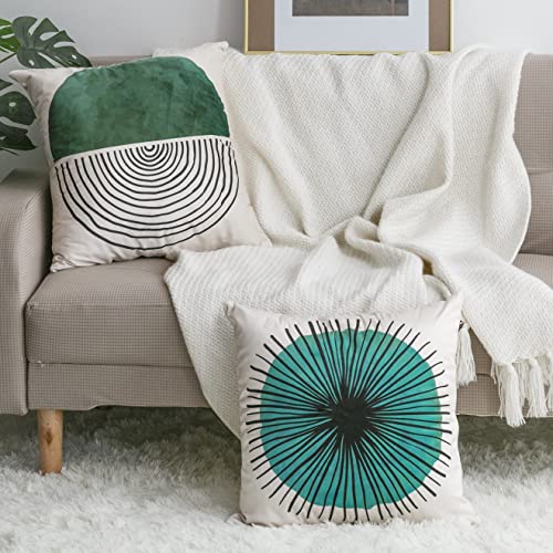 Tritard Boho Throw Pillow, Modern Geometric Line Art Abstract Sun Pillow Covers, Mid Century Accent Minimalism Outdoor Decorative Cushion Case Set Of 4 For Bed Couch Sofa Patio Furniture,18X18 Inch #TOP4