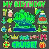 21Pcs Birthday Cruise Door Magnets Decorations Glow in The Dark Funny Cruise Ship Door Magnets Magnetic Luminous Happy Birthday Cabin Door Ship Carnival Reusable Refrigerator Car Magnets Accessories