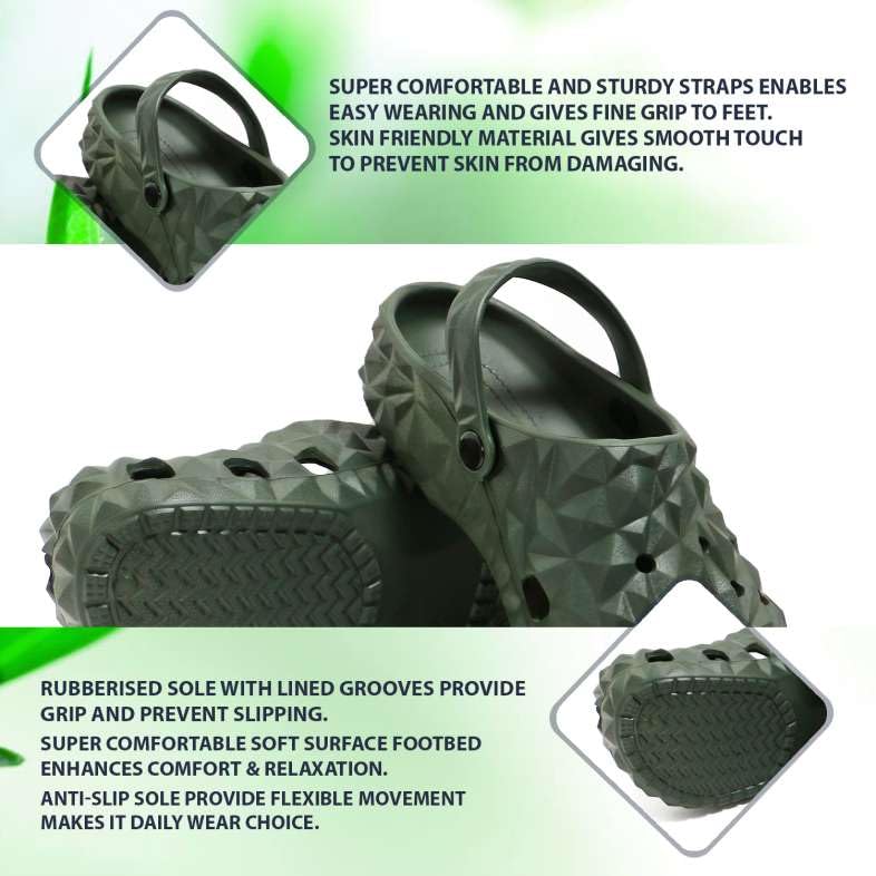 Image of Men's Lightweight Classic Clogs Sandals with Adjustable Back Strap Stylish & Anti-Skid Waterproof & Everyday Use Mules for Men's & Boy's