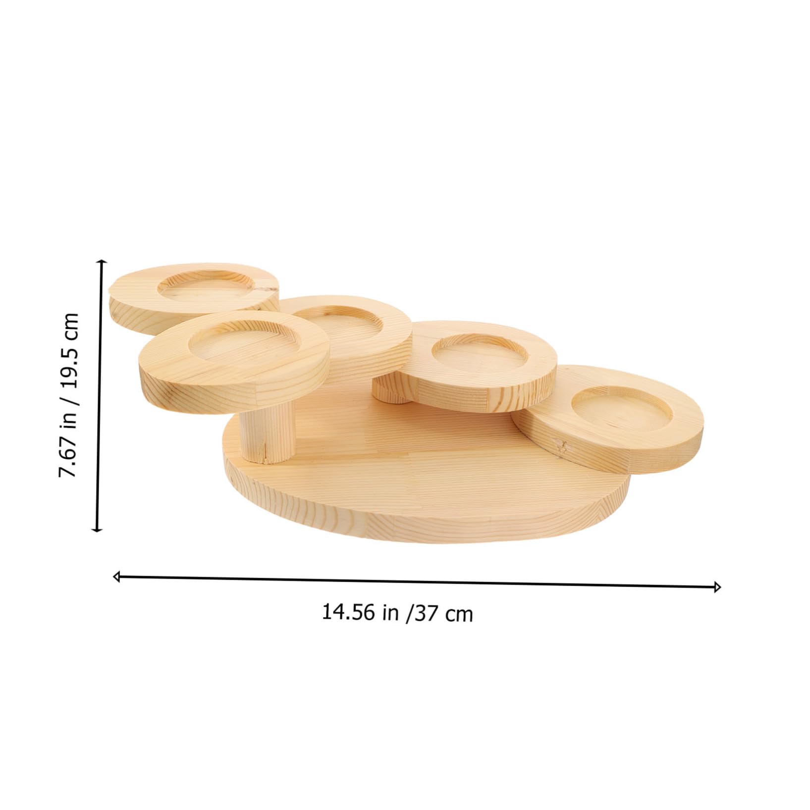 PRETYZOOM Bandeja de Madera Diseño en Forma Floral y Escalera de Cinco Niveles para Servir Postres y Sushi en Restaurante, Soporte Práctico y Decorativo