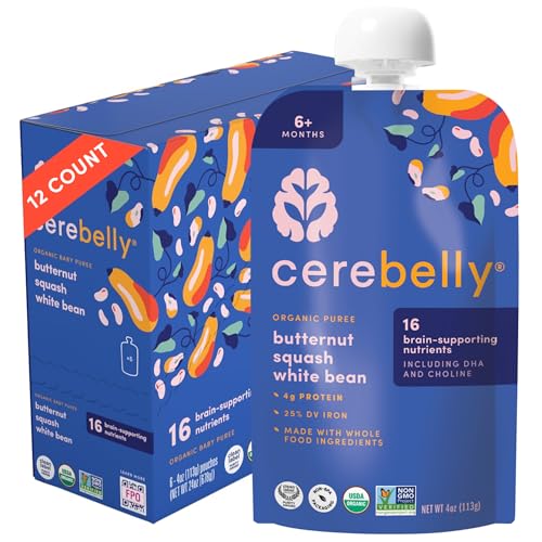 Image of Cerebelly Organic Baby Food Pouches, Butternut Squash White Bean, 12ct