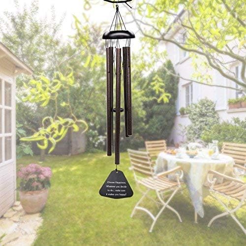 Large Wind Chimes Outdoor Deep Tone - 36 Inch Amazing Grace Wind Chimes with 5 Metal Tubes, Beautiful Memorial Wind Chimes, Perfect Gift for Family and Friends (A Free Card)