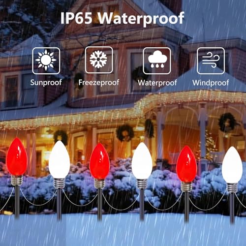 Lampes solaires C9 de Noël grand format pour illuminer sans câble - 5
