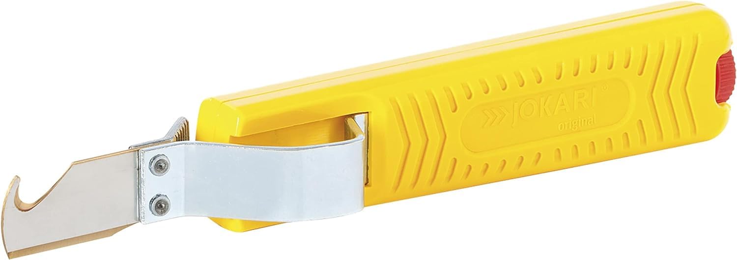 Mannesmann 11214 Mallette d'outillage électrique 14 pièces (Import Allemagne) & JOKARI 10282 Couteau à dégainer, Jaune Multicolore