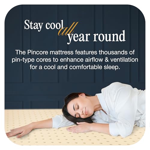 Image of MM FOAM Pincore - Cool, Hypoallergenic, 100% Natural Latex Mattress, 72 x 66 x 5 inches (Queen)