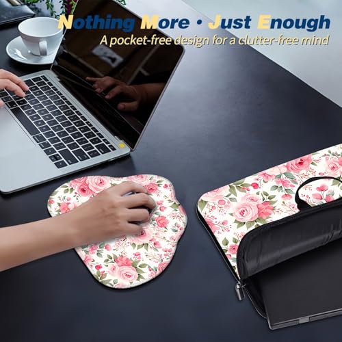 Funda para portátil 15.6 pulg, rosa floral miniatura 5