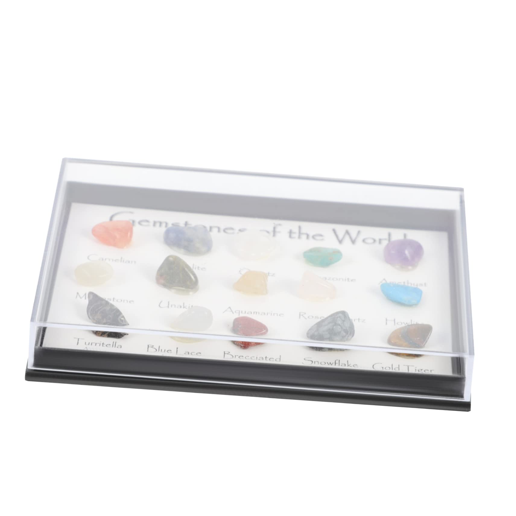 Holibanna Natural Crystal Ores Specimen Set 15 Unique Mini Stones for Teaching Meditation Chakra Balancing