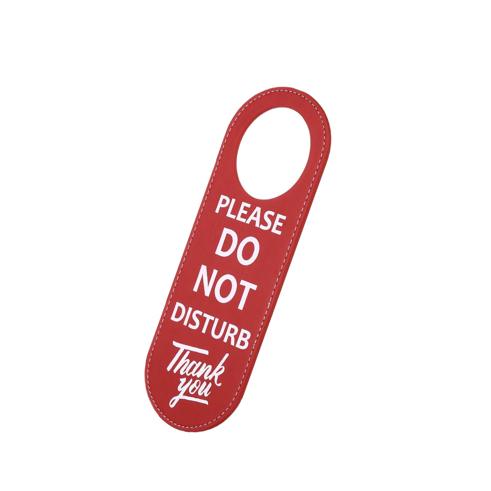 Do Not Disturb PU Leather Double Sided Door Knob Privacy Sign for Office, Home, Hotel, Meeting - Red